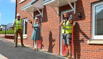 Tom Parry, Project Manager and Paul Butler, Construction Manager at Butlerwall homes with Sara Walton from Two Rivers Housing